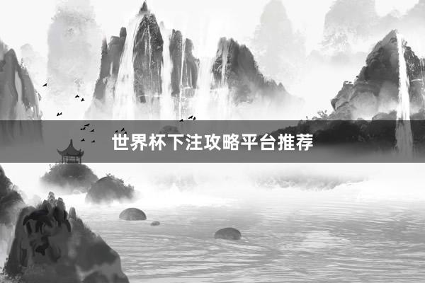 世界杯下注攻略平台推荐